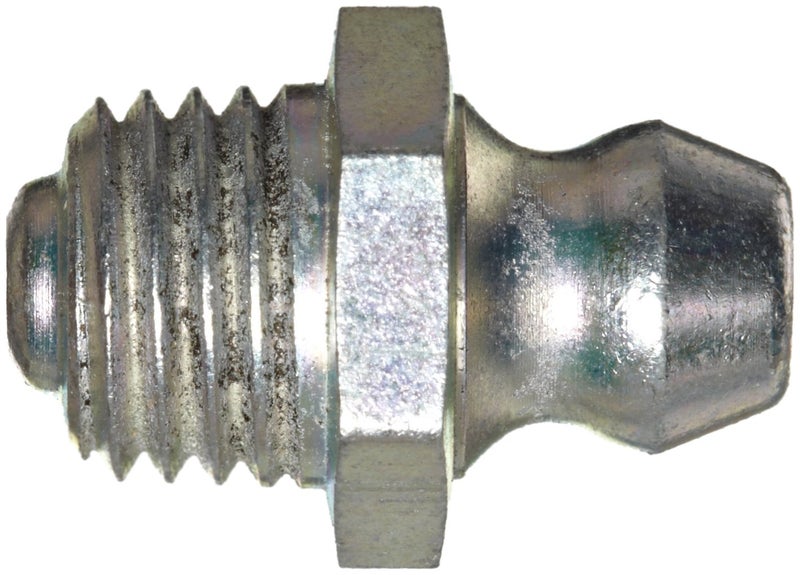 Alemite 2103 Metric Fitting, Straight, 8 mm x 1 mm (Pitch) Taper Metric Thread, 5/8"" OAL, 1/4"" Shank Length, 9 mm Hex Size, Conforms to German Standard DIN71412, M8"" Metric - Image 2